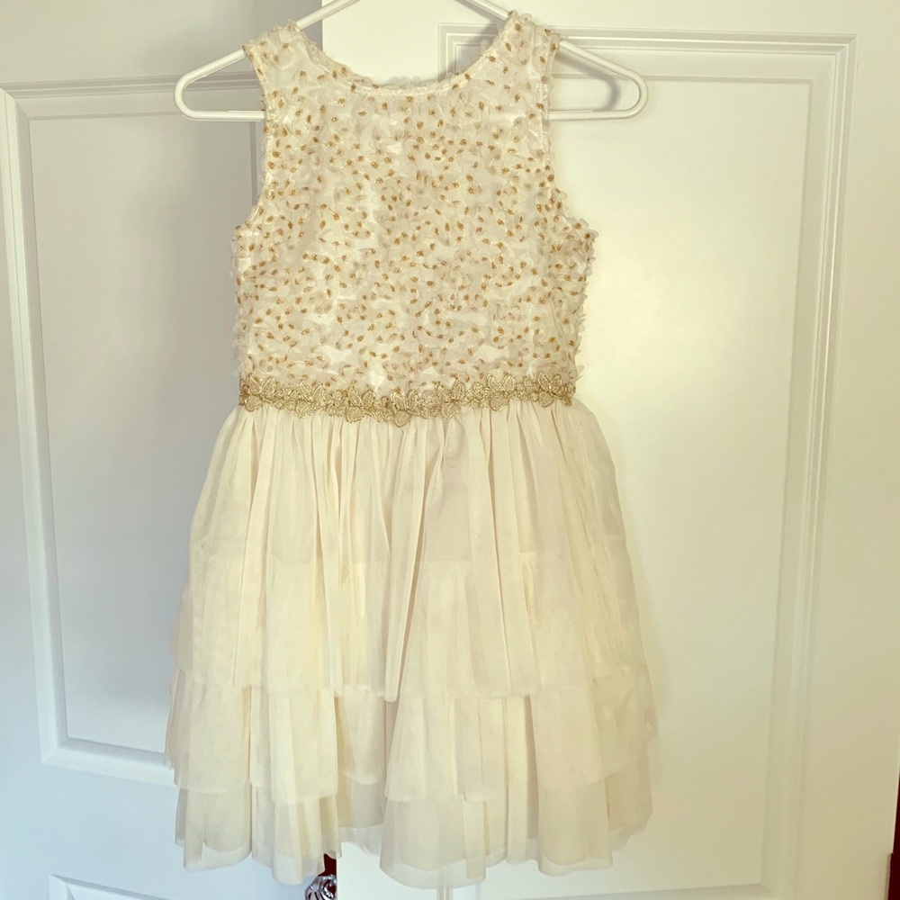Nanette Lepore cream & gold dress size 14